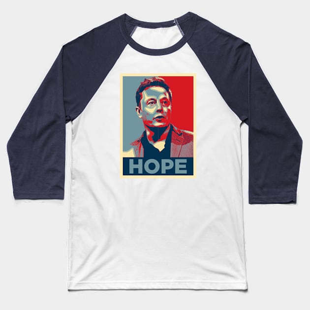 Elon Musk Hope Baseball T-Shirt by scribblejuice